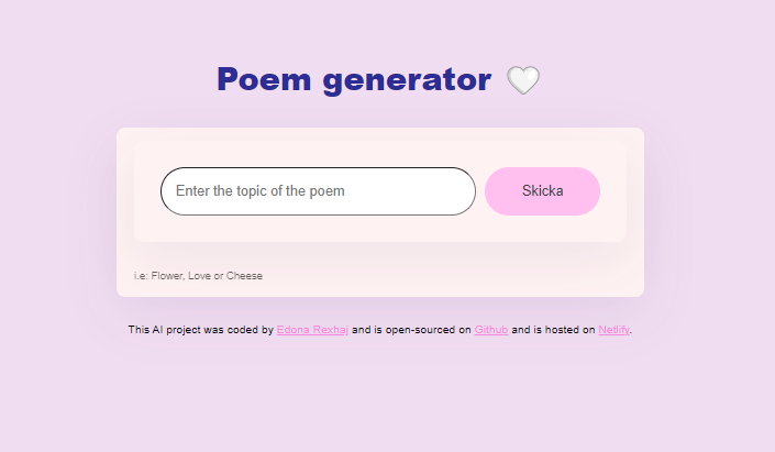 Poem generator